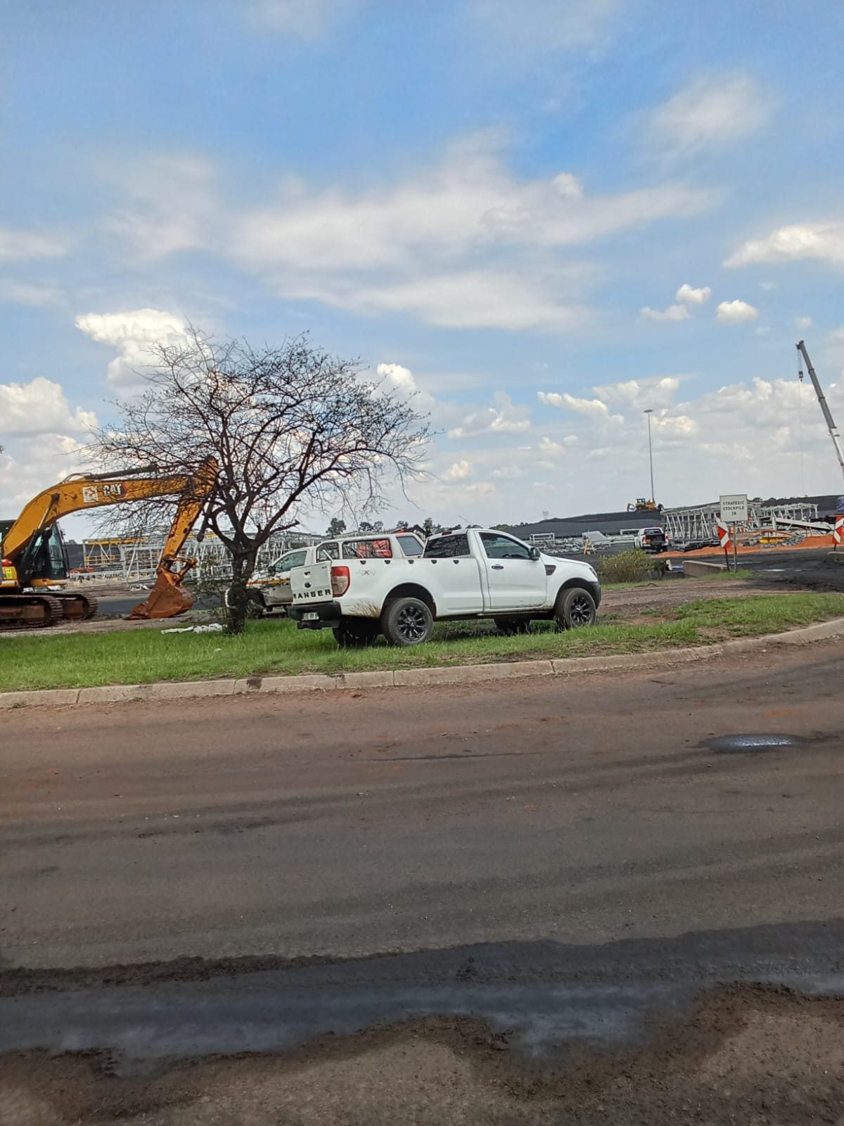 Road works at a power station